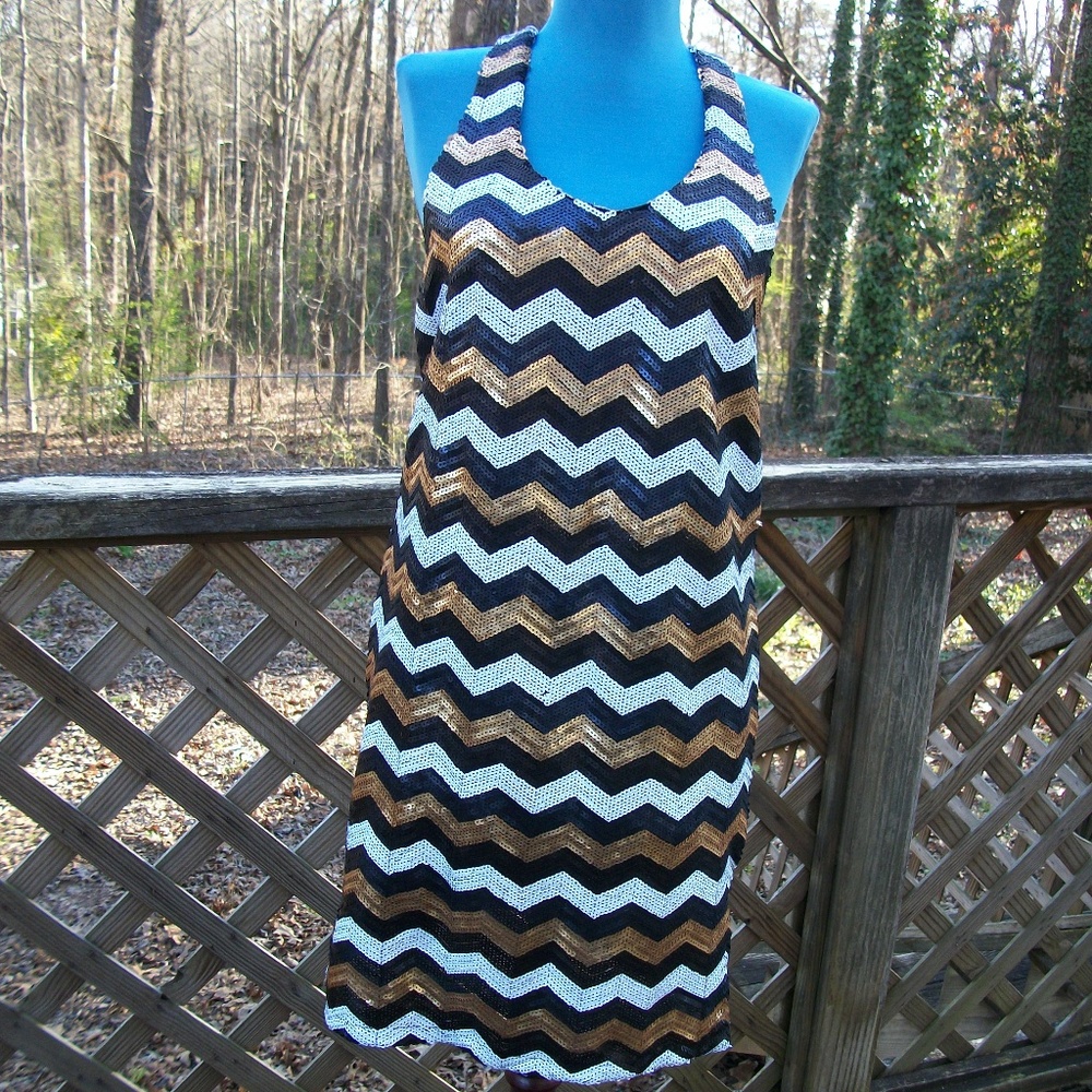 Francesca's Multi Colored Sequin Dress Size S NWT